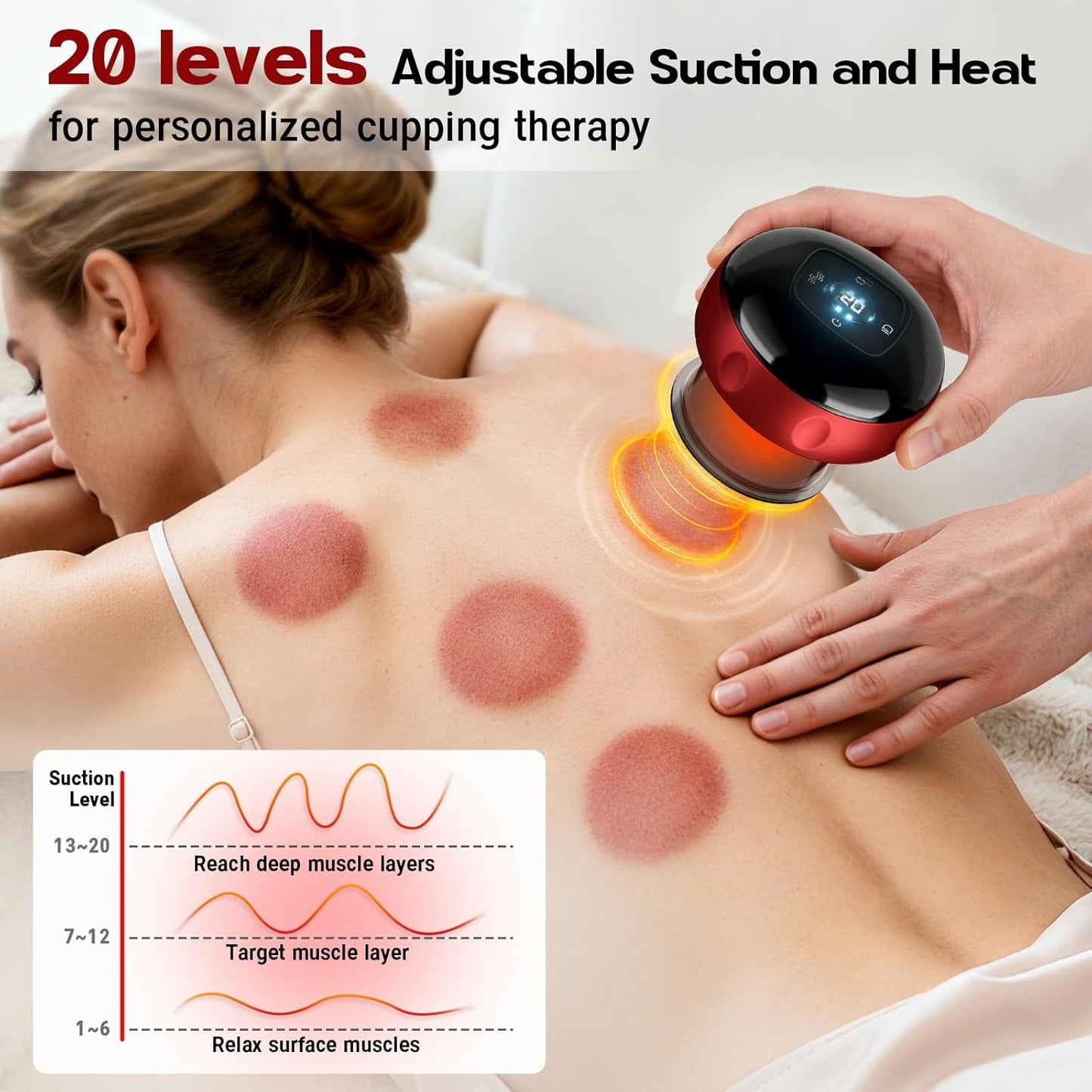 TheraCup™ Cupping Therapy Massager with Red Light & Dynamic Suction